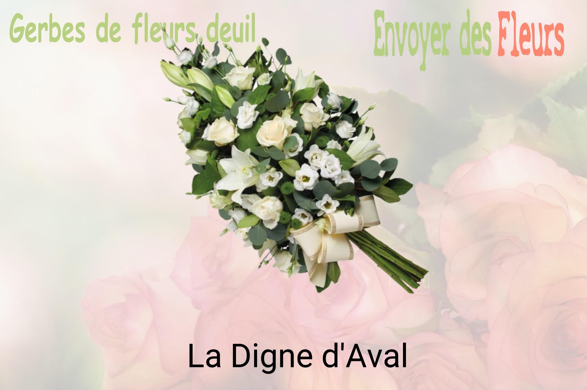 Gerbe de fleurs de deuil livrée à La Digne-d'Aval